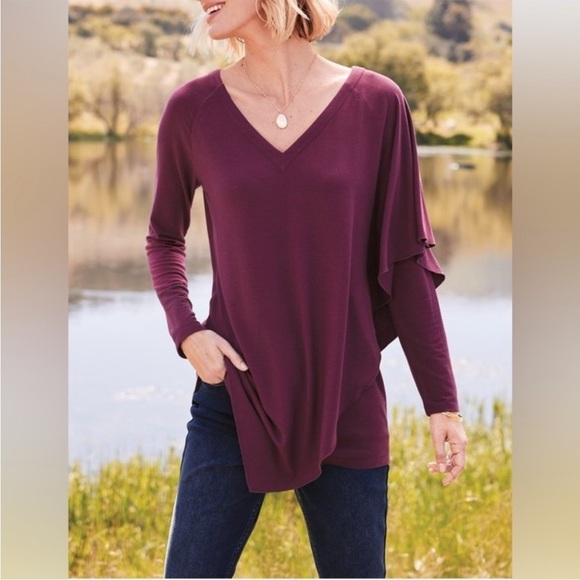Soft Surroundings Madeline Tunic Asymmetrical Top Medium - Picture 5 of 13